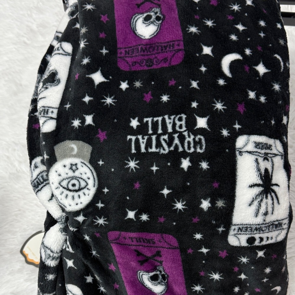 Crystal ball Black and Purple Halloween Themed Robe